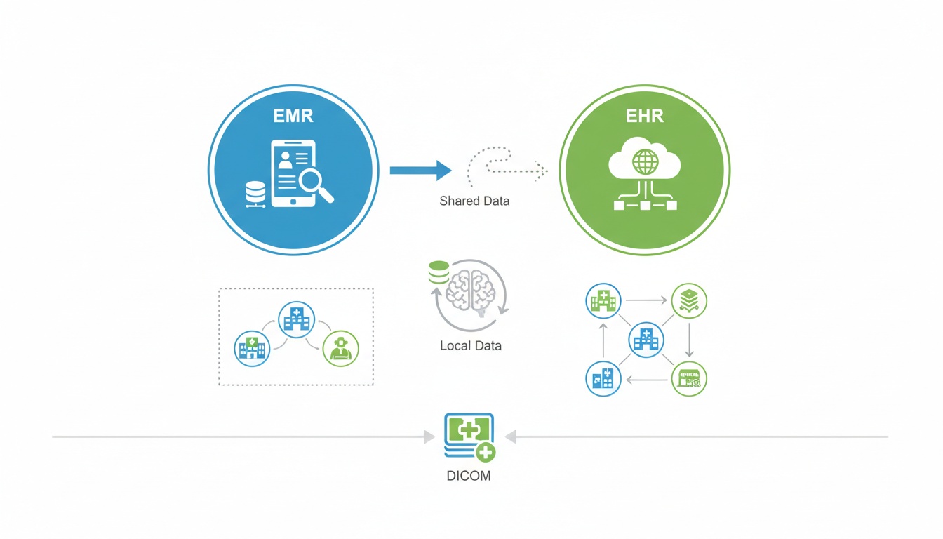 Differences Between EHR vs EMR - Created by PostDICOM